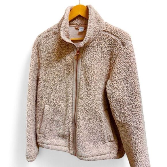 Old Navy (L) Cozy Active Light Pink Sherpa Full Rose Gold Zip Jacket, Large - Picture 8 of 8
